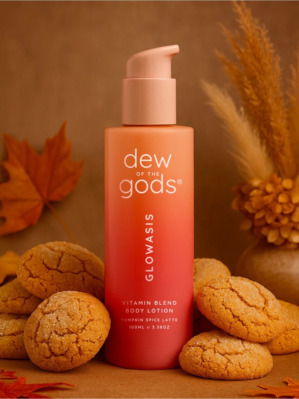 NIB Dew of the Gods Glowasis Pumpkin Sugar Cookie Vitamin Blend Body Lotion